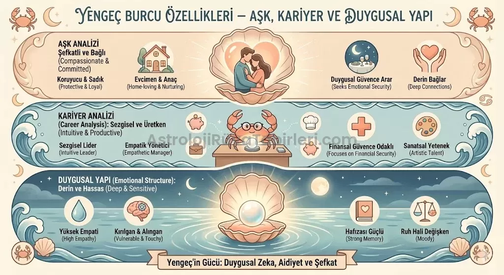 Yengeç Burcu Özellikleri – Aşk, Kariyer ve Duygusal Yapı